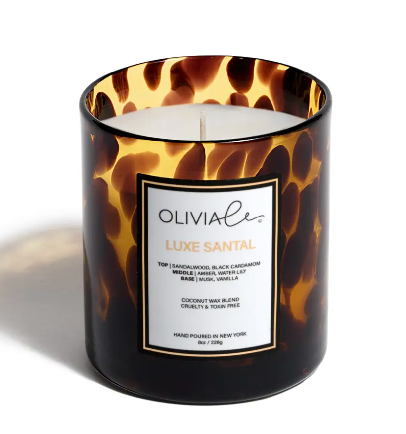 Luxe Santal Candle (Tortoise and Leopard Glass Available)